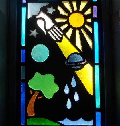 Stained-glass window: Creation - St. Joseph Church - Port Aransas, TX