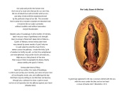 Right center: An oval vintage not-quite-traditional photo of a full-bodied Our Lady of Guadalupe within a golden aura, the moon at her feet & an angel with outstretched arms seemingly holding them up. Above OLG’s head are two angels, one on either side, as if readying to place the golden crown atop her head.
