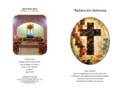 Left top: Lenten altar viewed from the center aisle three pews down; behind the altar, a colorful tapestry centered on the back wall; a large Celtic cross hangs from the ceiling between the altar and the wall so that it looks like it’s centered on the wall tapestry. / Right top: An oval of a thick, flat cross centered on a montage of light and dark colors.